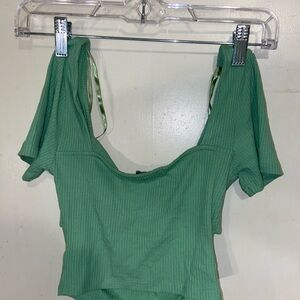 Green crop top